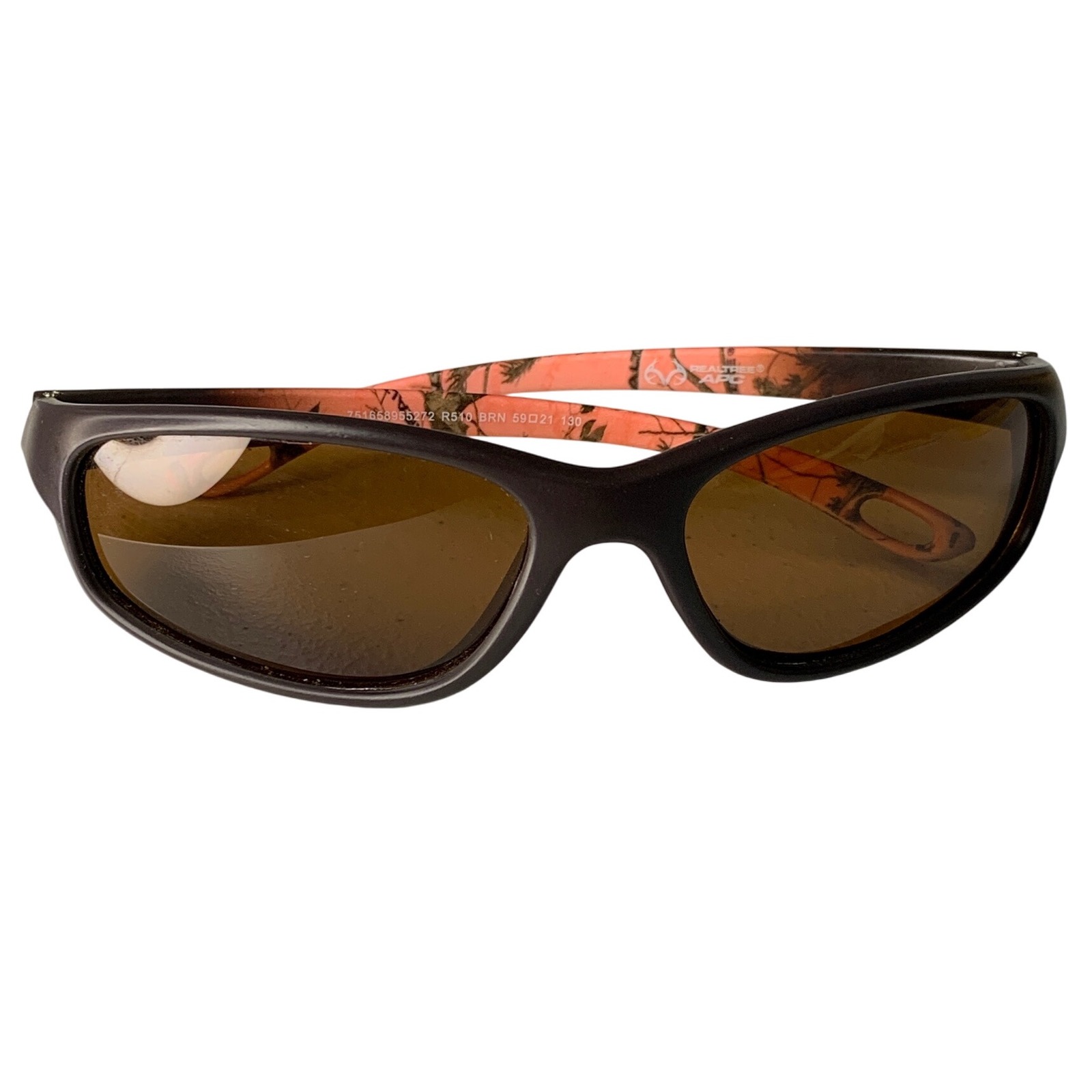 Realtree Camo Sunglasses Brown Lenses Sporty Wrap Around Frame Women's
